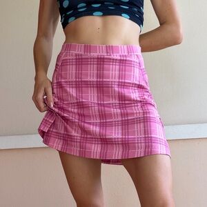 Adidas Pink Plaid Tennis Skirt